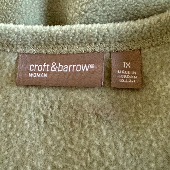 CROFT & BARROW Zip Up Fleece Embroidered Jacket Size 1X - Picture 7 of 9